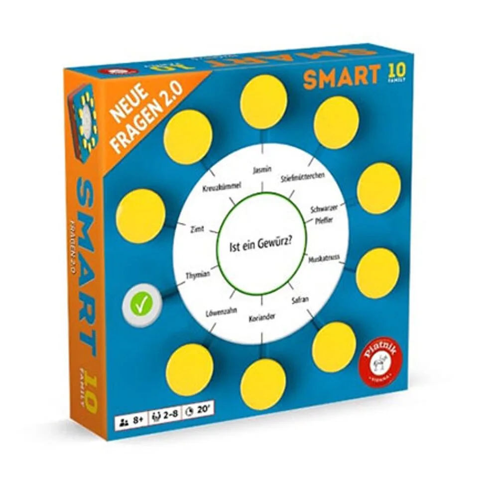 Spiel Smart 10: Family - Neue Fragen 2.0 Erweiterung von Piatnik – Schachtel