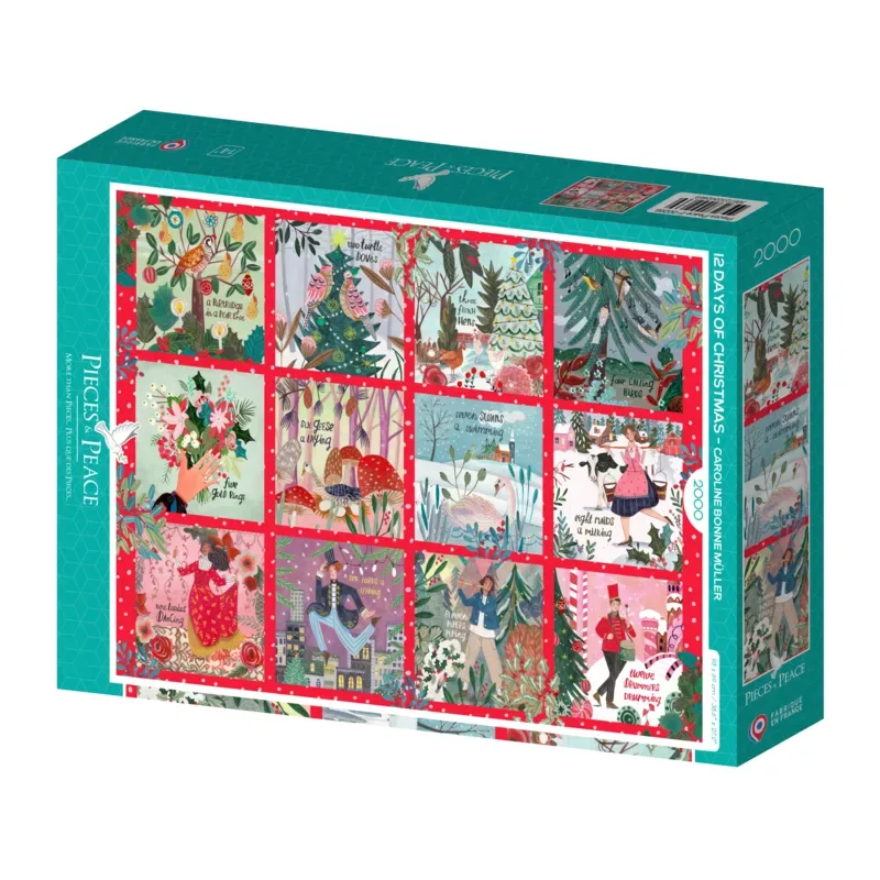 kerst puzzel 2000 stukjes - 12 Days of Christmas. from Pieces & Peace, Multicolour edition – box 2 of 2