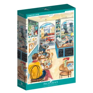 legpuzzel London Cafe - 2000 stukjes puzzelplezier. from Pieces & Peace, Teal edition – box 2 of 2