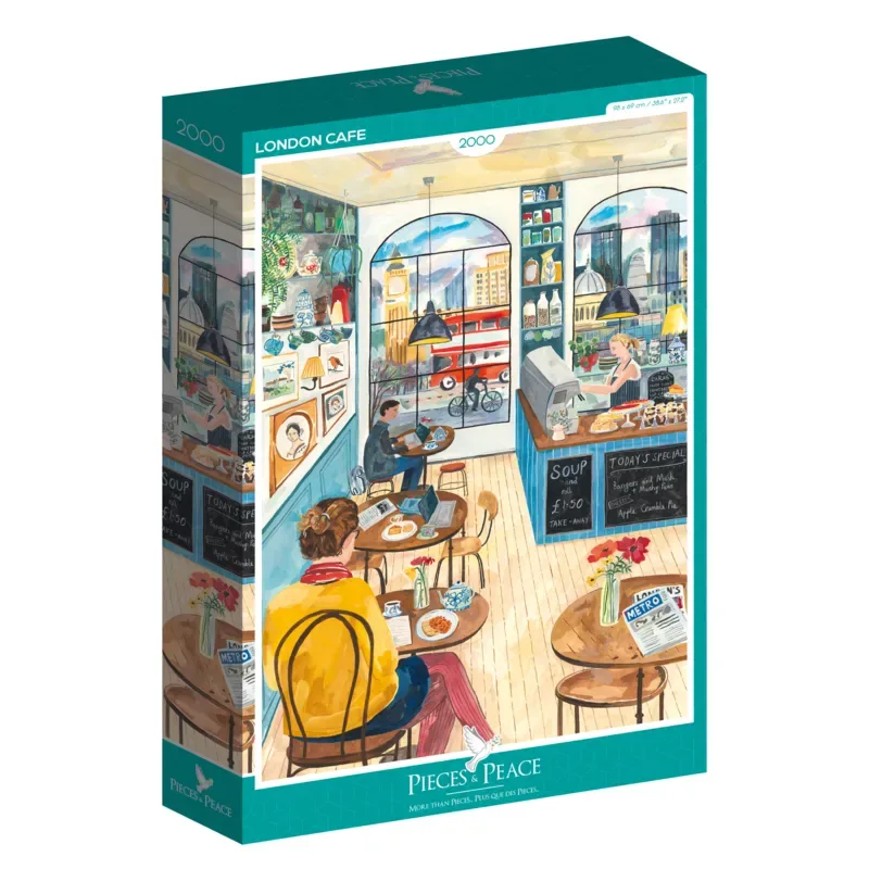 legpuzzel London Cafe - 2000 stukjes puzzelplezier. from Pieces & Peace, Teal edition – box 2 of 2