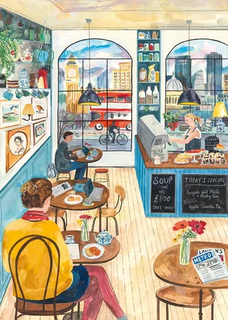 legpuzzel London Cafe - 2000 stukjes puzzelplezier. from Pieces & Peace, Teal edition – box 1 of 2