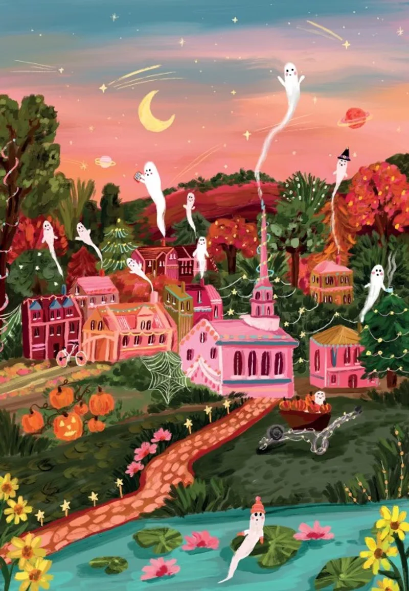 puzzel Halloween-Stadt - 1000 stukjes legpuzzel. van Pieces & Peace, editie Meerkleurig – doos
