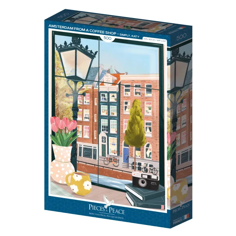 Puzzle Amsterdam vue d'un Café - 500 à 999 pièces von Pieces & Peace – Schachtel 2 von 2