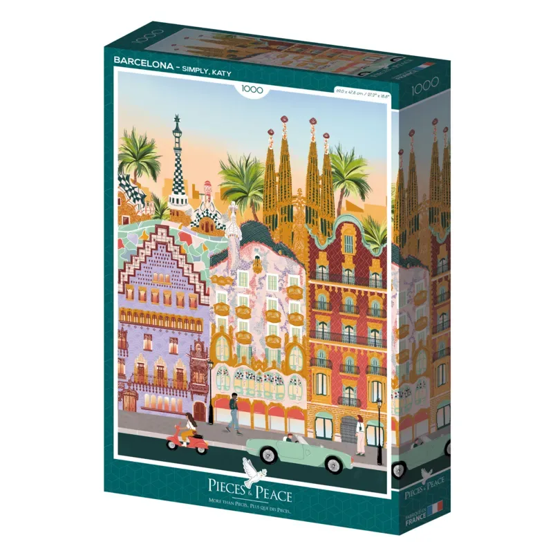 Puzzle Barcelone - 1000 pièces von Pieces & Peace – Schachtel 2 von 2
