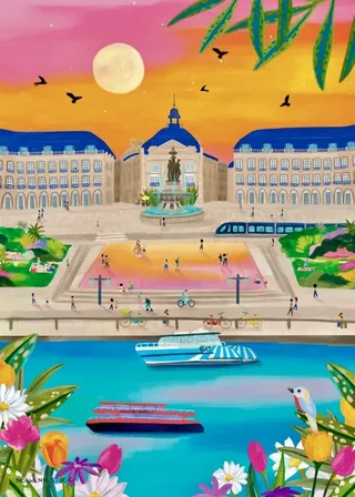 Puzzle Bordeaux - Place de la Bourse - 500 à 999 pièces från Pieces & Peace – kartong 1 av 2