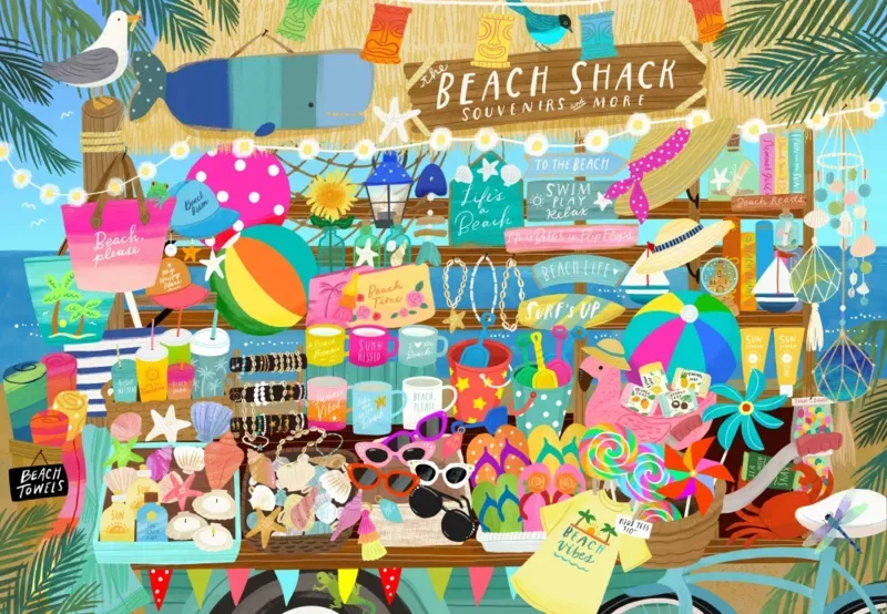Puzzle Boutique de Souvenirs de Plage - 1000 pièces de Pieces & Peace – boîte 1 sur 2