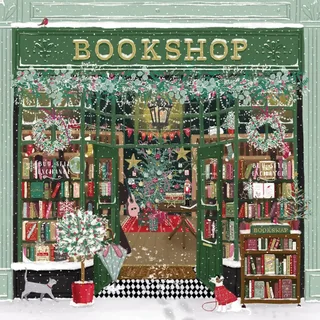 Puzzle Christmas Bookshop - 1000 pièces von Pieces & Peace – Schachtel 1 von 2