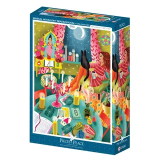 Puzzle Coin Lecture Magique sous la Lune - 500 à 999 pièces van Pieces & Peace – doos 2 van 2