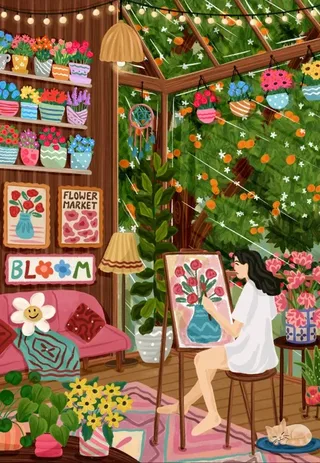 Puzzle Cottage Confortable - 1000 pièces from Pieces & Peace – box 1 of 2