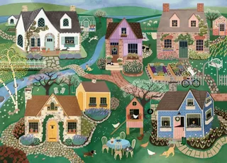 Puzzle Cottage Lane - 1500 pièces from Pieces & Peace – box 1 of 2