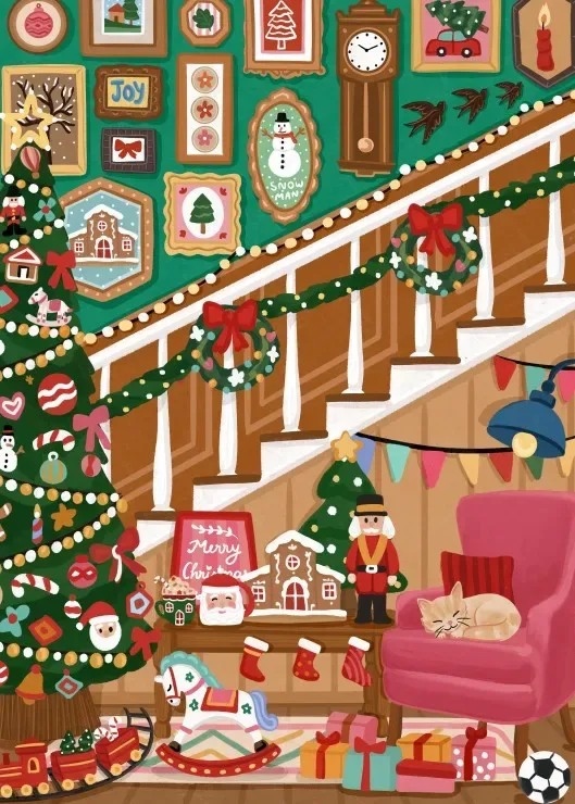 Puzzle Escalier de Noël - 500 à 999 pièces de Pieces & Peace – boîte