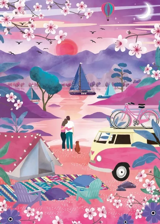 Puzzle Escapade Printanière - 500 à 999 pièces de Pieces & Peace – boîte 1 sur 2