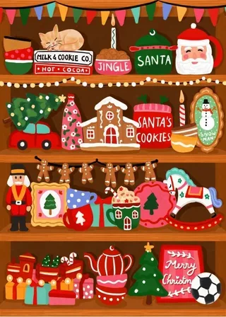 Puzzle Étagère de Noël - 500 à 999 pièces från Pieces & Peace – kartong 1 av 2