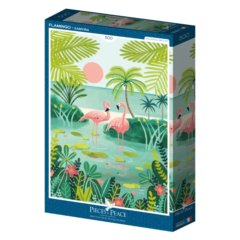 Puzzle Flamant - 500 à 999 pièces de Pieces & Peace – boîte 2 sur 2