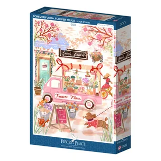 Puzzle Forever Flora, Flower Truck - 500 à 999 pièces de Pieces & Peace – boîte 2 sur 2