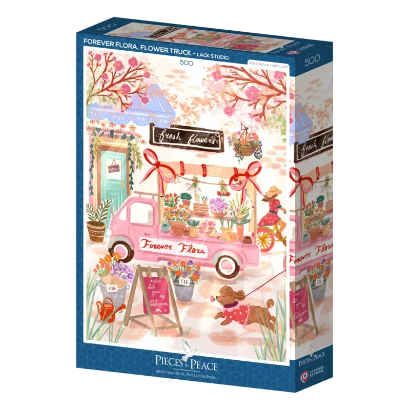 Puzzle Forever Flora, Flower Truck - 500 à 999 pièces de Pieces & Peace – boîte 2 sur 2