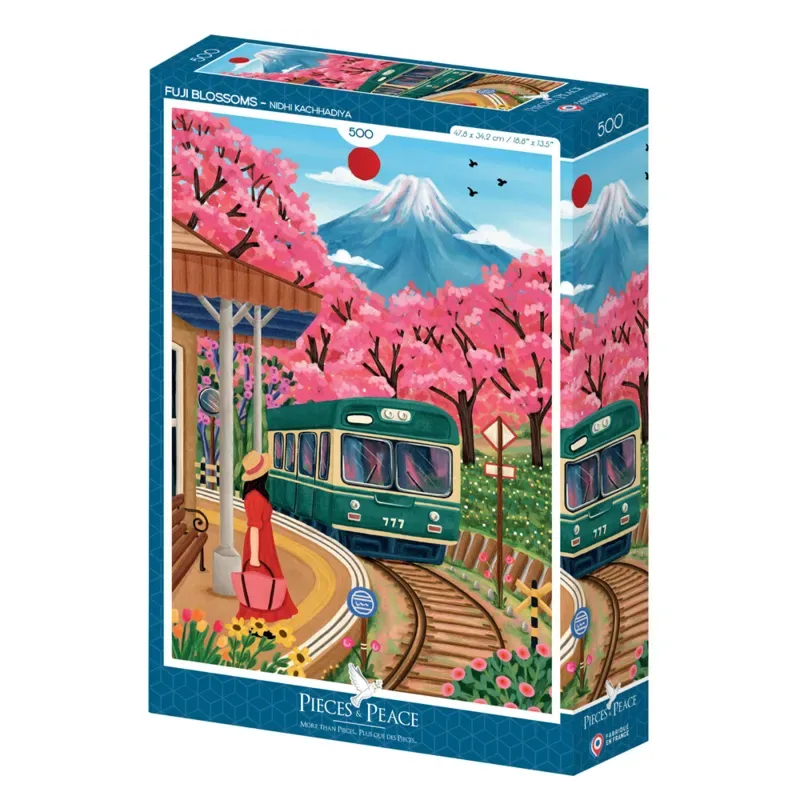 Puzzle Fuji Blossoms - 500 à 999 pièces de Pieces & Peace – boîte 2 sur 2