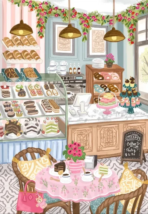 Puzzle Gourmandises Sucrées - 1000 pièces de Pieces & Peace – boîte