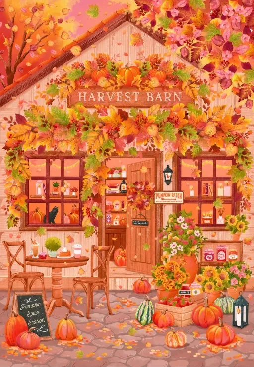 Puzzle Grange de la Récolte - 1000 pièces van Pieces & Peace – doos 1 van 2