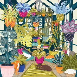 Puzzle Greenhouse - 1000 pièces von Pieces & Peace – Schachtel 1 von 2