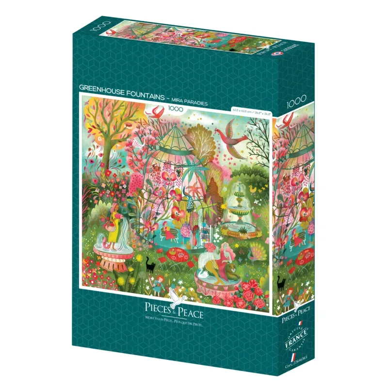 Puzzle Greenhouse Fountains - 1000 pièces von Pieces & Peace – Schachtel 2 von 2