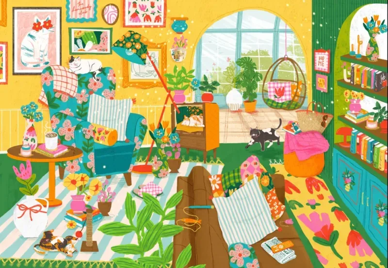 Puzzle Home is Where the Cats are de Pieces & Peace – boîte