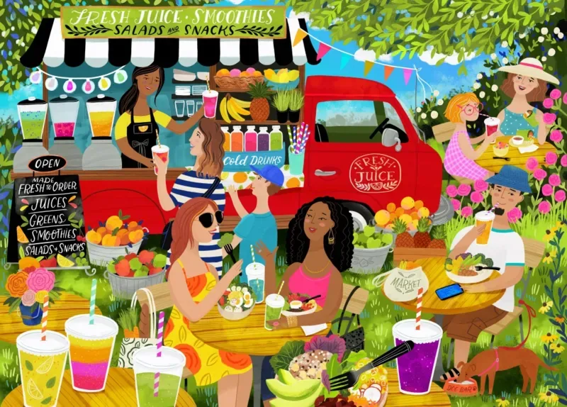 Puzzle Juice Truck - 1500 pièces de Pieces & Peace – boîte 1 sur 2