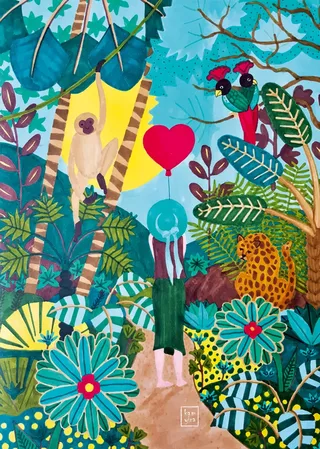 Puzzle Jungle Heart - 1000 pièces van Pieces & Peace – doos 1 van 2