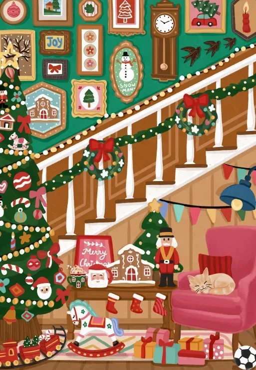 Puzzle L'Escalier de Noël - 1000 pièces de Pieces & Peace – boîte