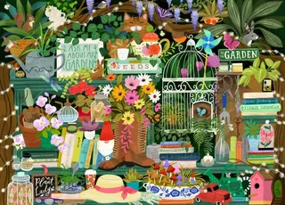 Puzzle La bibliothèque du Jardinier - 1500 pièces von Pieces & Peace – Schachtel 1 von 2