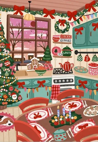 Puzzle La Cuisine de Noël - 1000 pièces from Pieces & Peace – box 1 of 2