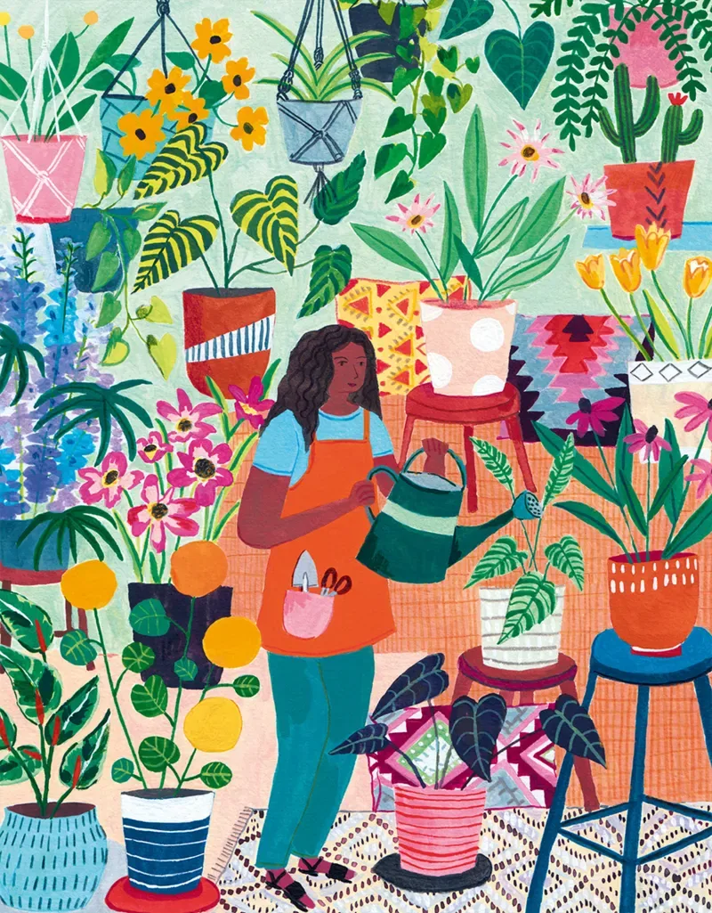 Puzzle La Femme aux Plantes - 1000 pièces de Pieces & Peace – boîte 1 sur 2