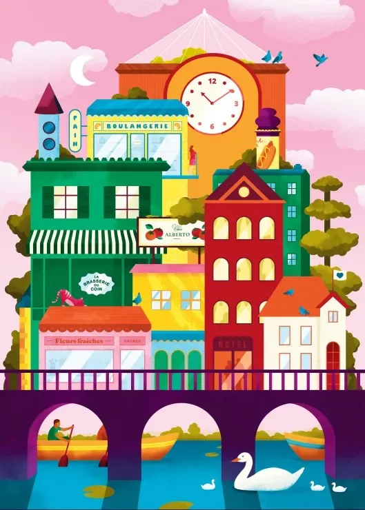 Puzzle La Ville sur l'Eau - 500 à 999 pièces de Pieces & Peace – boîte