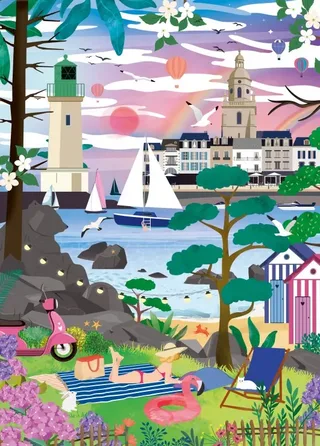 Puzzle Le Croisic, entre Ciel et Mer - 1500 pièces van Pieces & Peace – doos 1 van 2