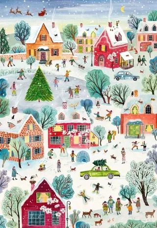 Puzzle Le Village Enchanté de Noël - 1000 pièces de Pieces & Peace – boîte 1 sur 2