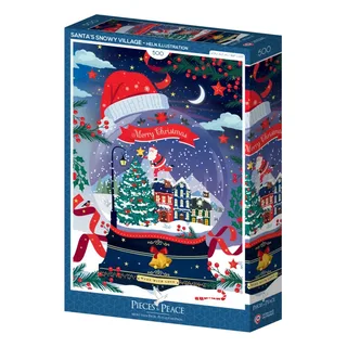 Puzzle Le Village Enneigé du Père Noël - 500 à 999 pièces van Pieces & Peace – doos 2 van 2