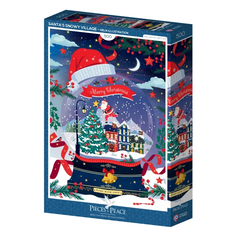 Puzzle Le Village Enneigé du Père Noël - 500 à 999 pièces van Pieces & Peace – doos 2 van 2
