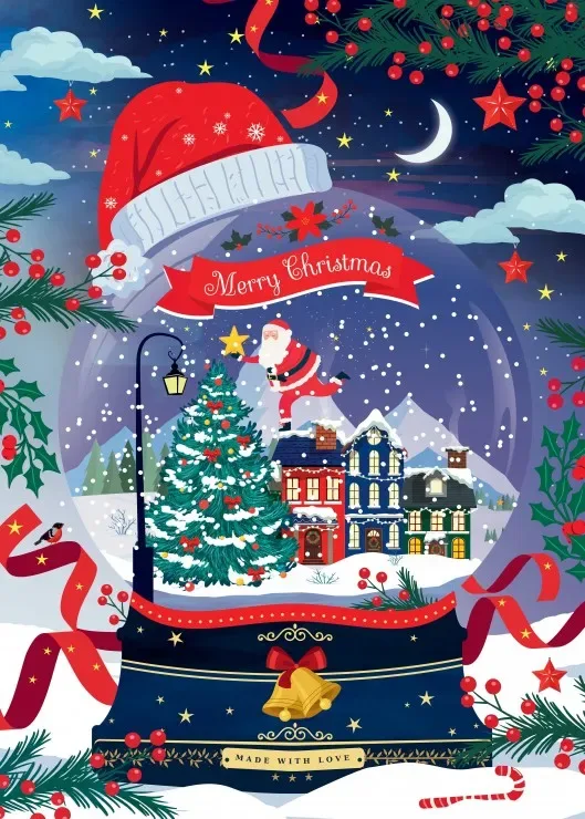 Puzzle Le Village Enneigé du Père Noël - 500 à 999 pièces van Pieces & Peace – doos 1 van 2