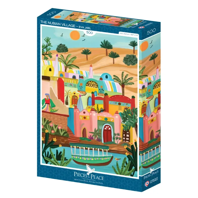 Puzzle Le Village Nubien - 500 à 999 pièces de Pieces & Peace – boîte 2 sur 2