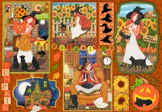 Puzzle Les Copains d'Halloween - 1000 pièces van Pieces & Peace – doos 1 van 2