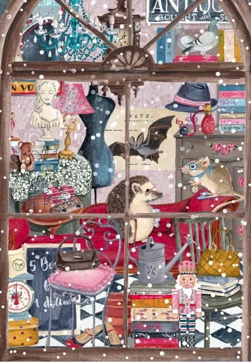 Puzzle Librairie de Noël - 1000 pièces de Pieces & Peace – boîte