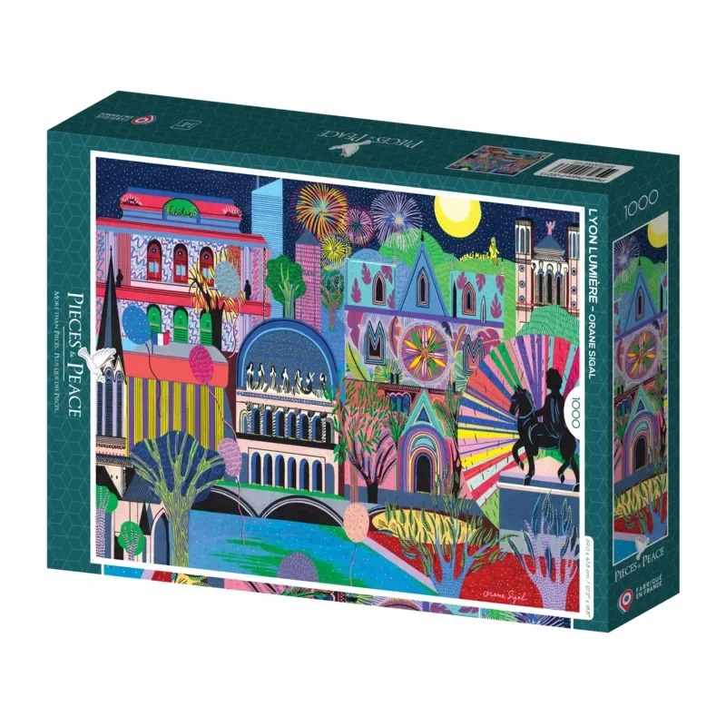 Puzzle Lyon Lumière - 1000 pièces de Pieces & Peace – boîte 2 sur 2
