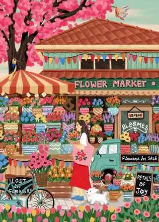 Puzzle Marché aux Fleurs - 1500 pièces von Pieces & Peace – Schachtel 1 von 2