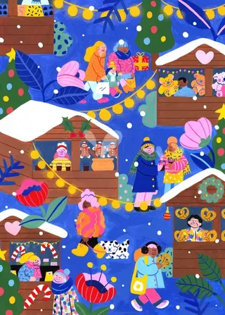 Puzzle Marché de Noël - 500 à 999 pièces van Pieces & Peace – doos 1 van 2