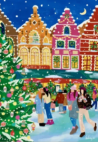 Puzzle Marché de Noël à Bruges - 1000 pièces von Pieces & Peace – Schachtel 1 von 2