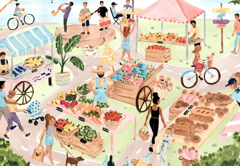 Puzzle Marché Fermier - 1000 pièces de Pieces & Peace – boîte