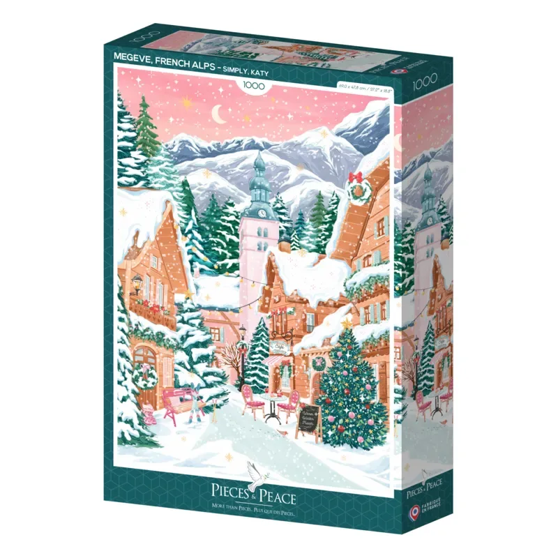 Puzzle Megève, Alpes Françaises - 1000 pièces van Pieces & Peace – doos 2 van 2