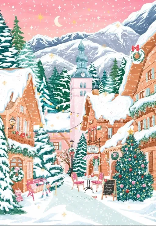 Puzzle Megève, Alpes Françaises - 1000 pièces van Pieces & Peace – doos 1 van 2
