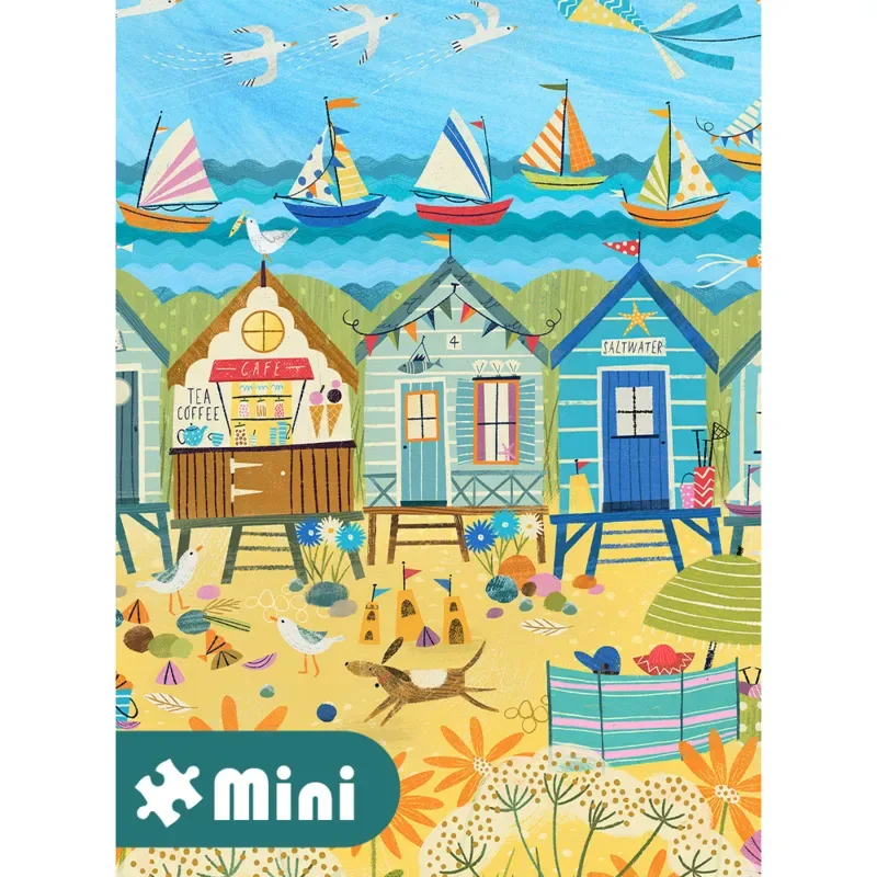 Puzzle Mini Puzzle - Mini Beach Huts de Pieces & Peace – boîte