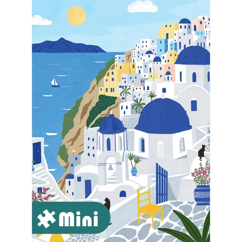 Puzzle Mini Puzzle - Santorin van Pieces & Peace – doos